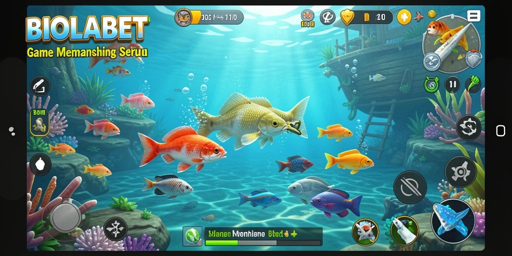 Tangkapan ikan besar dalam gameplay seru BIOLABET.