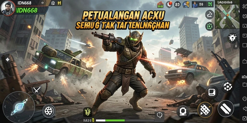 Tangkapan layar menampilkan aksi seru dalam IDN668.