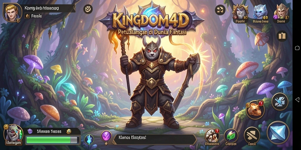 Tampilan gameplay <strong>KINGDOM4D</strong> yang menarik dengan berbagai karakter dan aksi.
