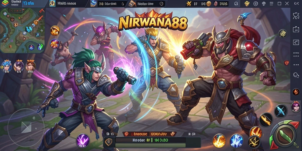 Gameplay seru NIRWANA88 dalam pertarungan tim MOBA.
