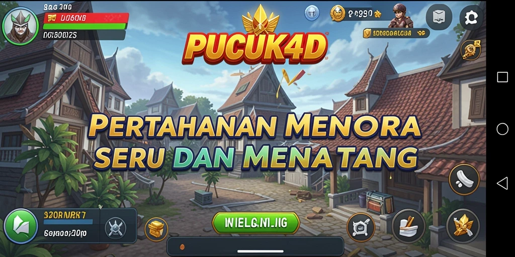 Tampilan gameplay PUCUK4D yang mendebarkan dengan strategi menara.