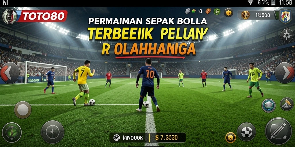 Tampilan gameplay seru di TOTO80 dengan aksi sepak bola yang mendebarkan.