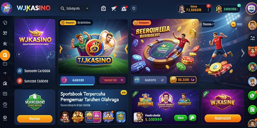 Tampilan permainan WJKASINO dengan berbagai opsi taruhan olahraga.